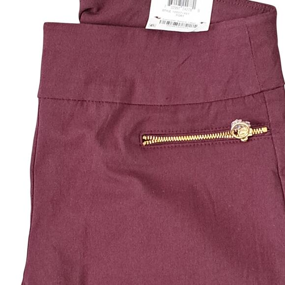 INC High Rise Vivid Zip Detail Purple  Pull On Skinny Pants Size 4 NWT - Picture 4 of 8